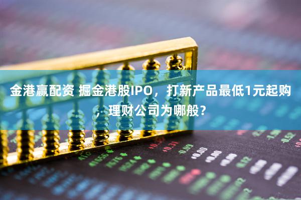 金港赢配资 掘金港股IPO，打新产品最低1元起购，理财公司为哪般？
